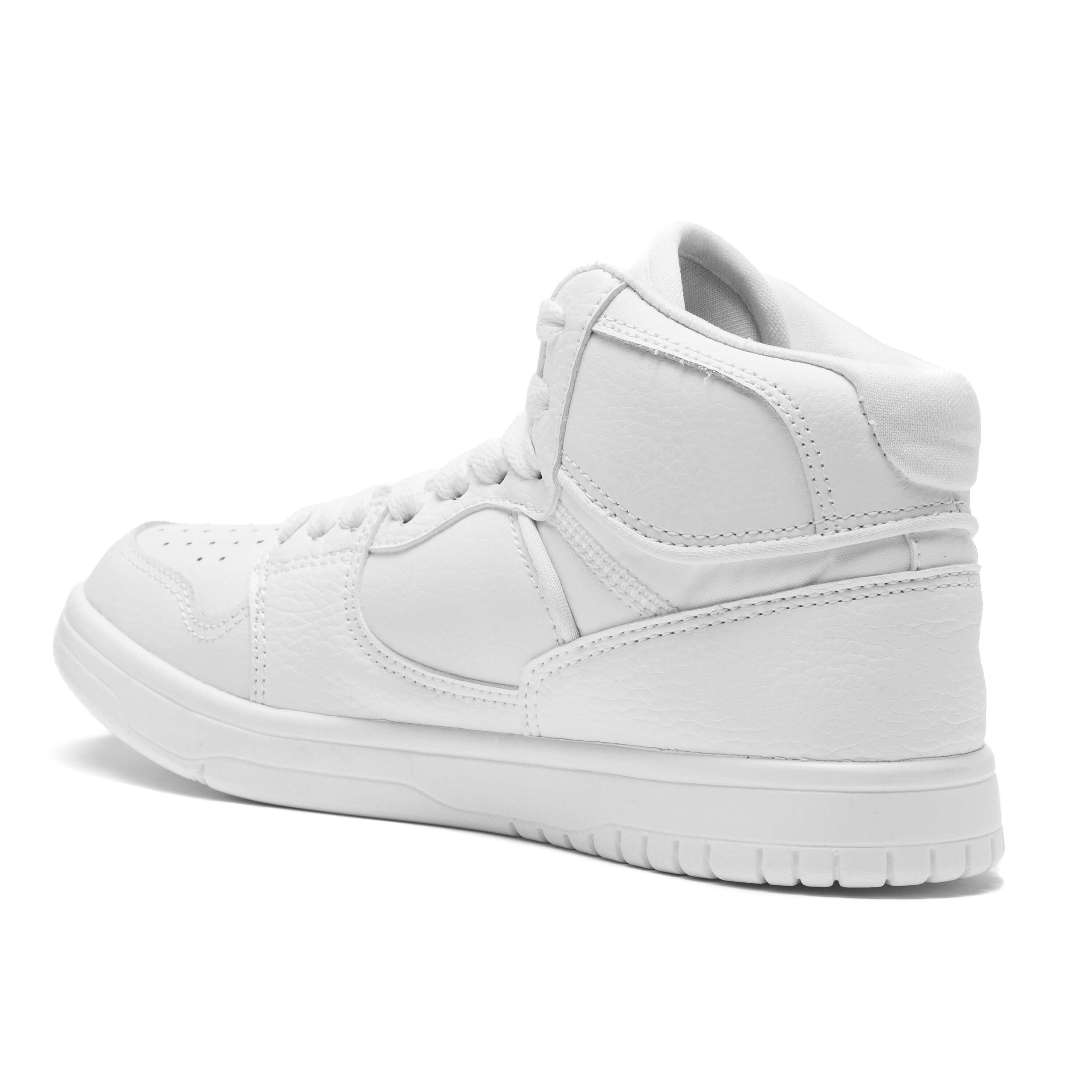 Rumpf 1535 Brooklyn Dance Sneaker in Weiss, Seitenwinkel mit detaillierter Steppung und PU-Sohle.
